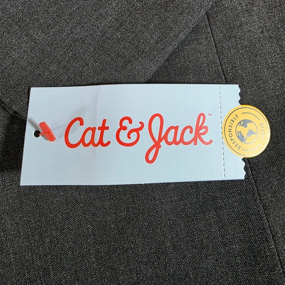 Cat & Jack Boys Grey Suit Jacket Blazer Size 10 Formal Wedding School Recycled